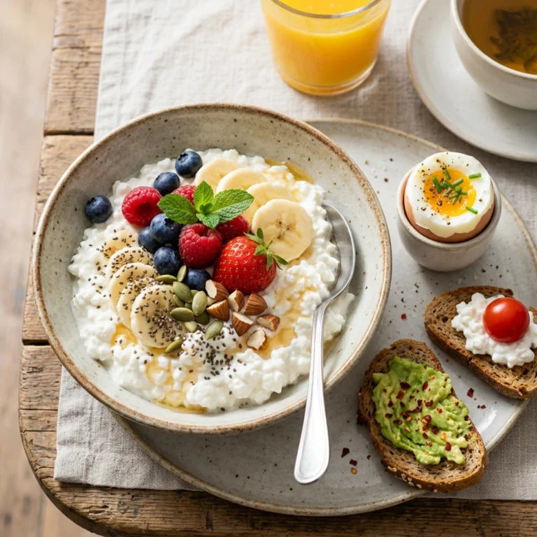 Eiweißreicher Hüttenkäse Frühstück