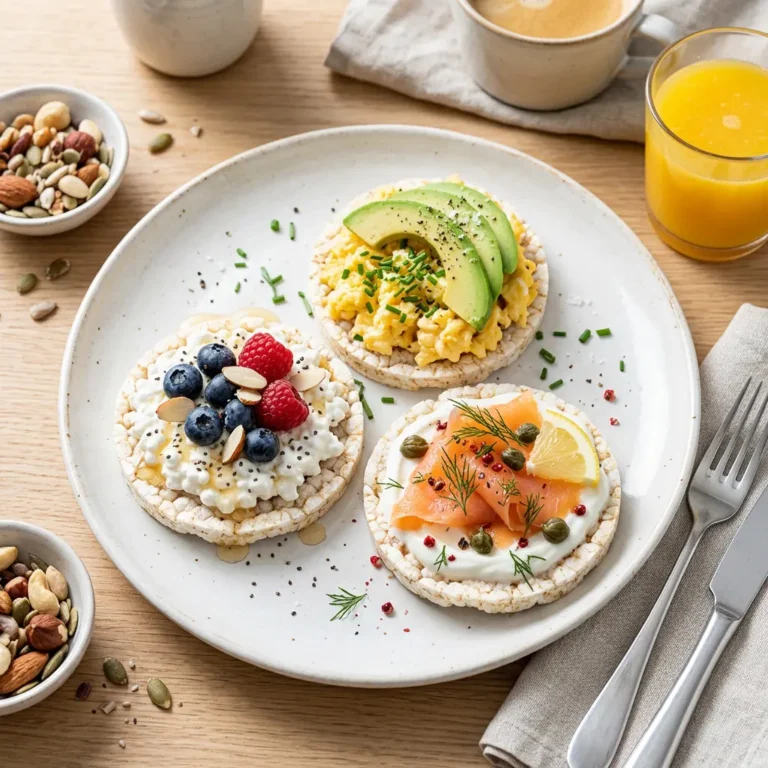 Eiweißreiche Frühstücks Reiswaffeln