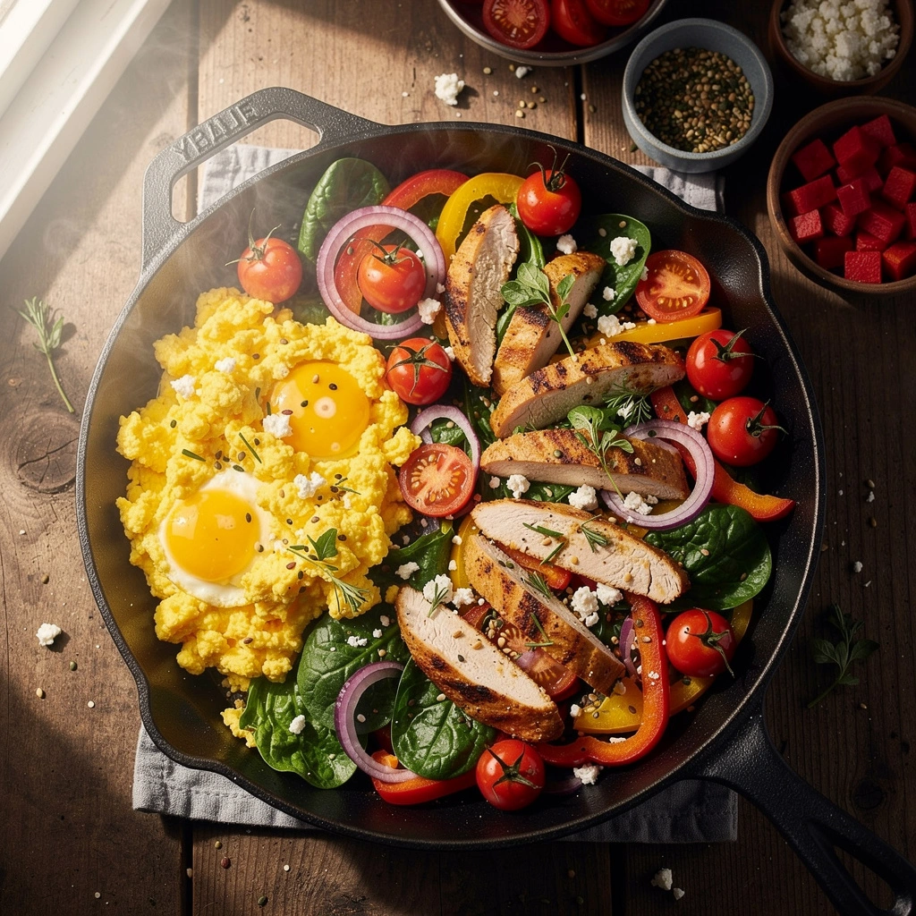 Eiweißreiche Frühstückspfanne