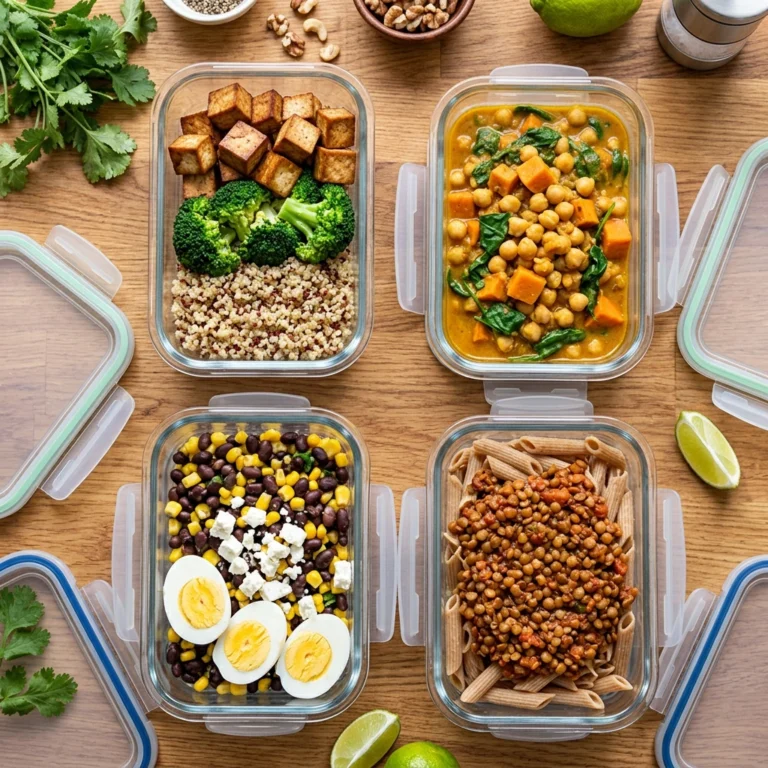 Eiweißreiche vegetarische Meal Prep