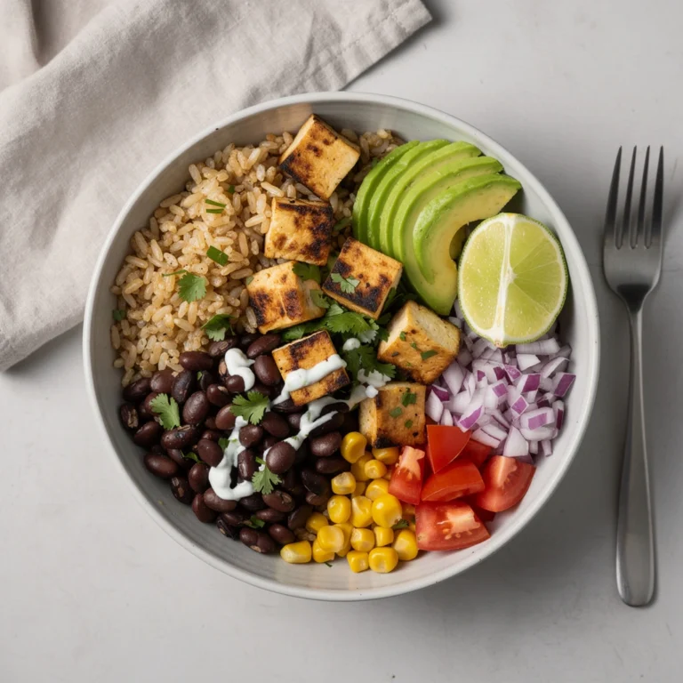 Eiweißreicher Burrito Bowl vegetarisch