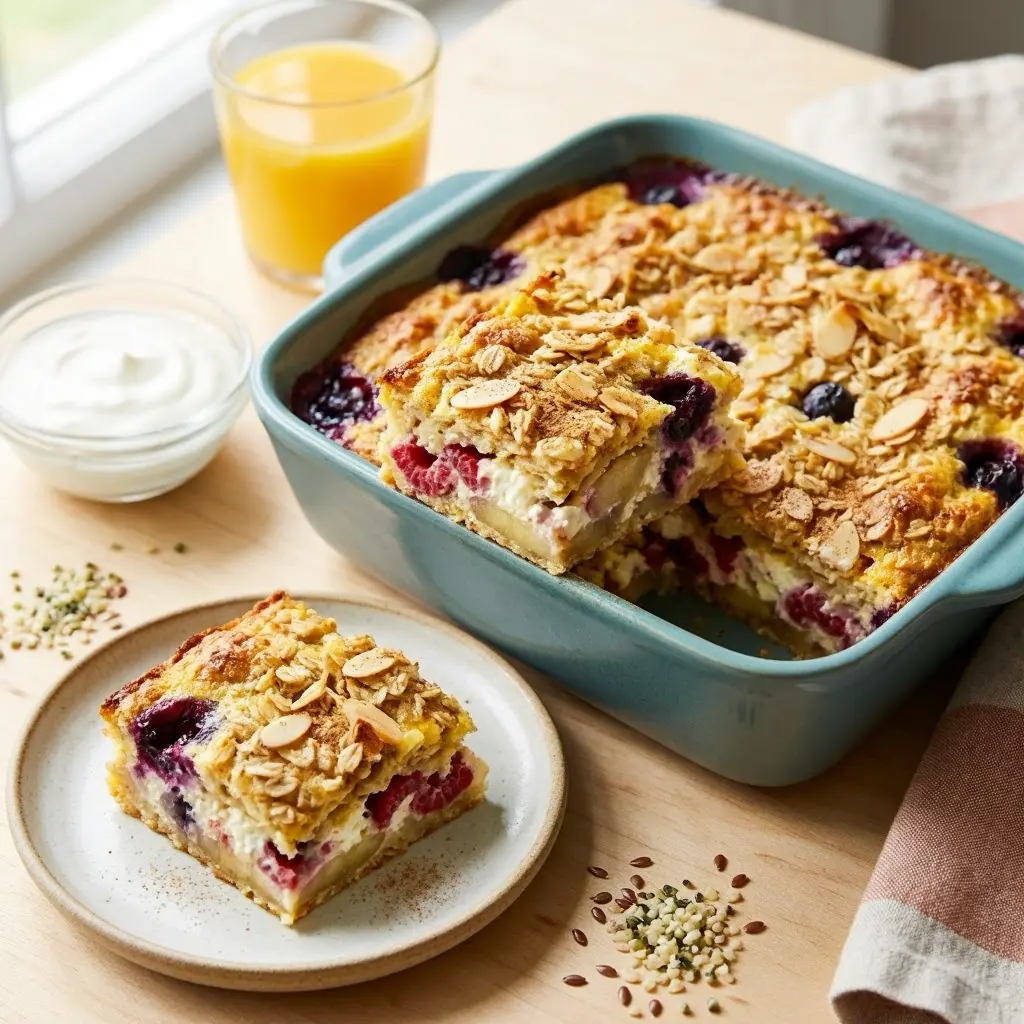 Eiweißreicher Frühstücks Auflauf
