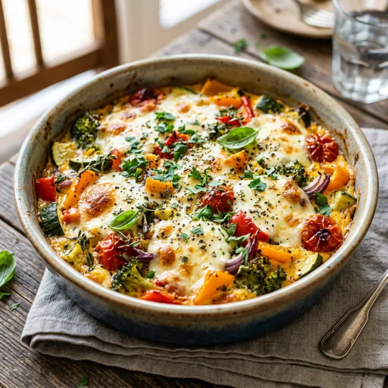 Eiweißreicher Gemüseauflauf mit Mozzarella