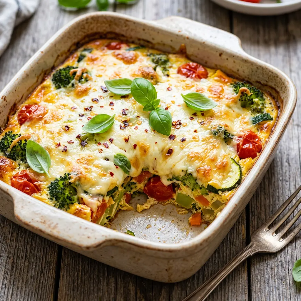 Eiweißreicher Gemüseauflauf mit Mozzarella