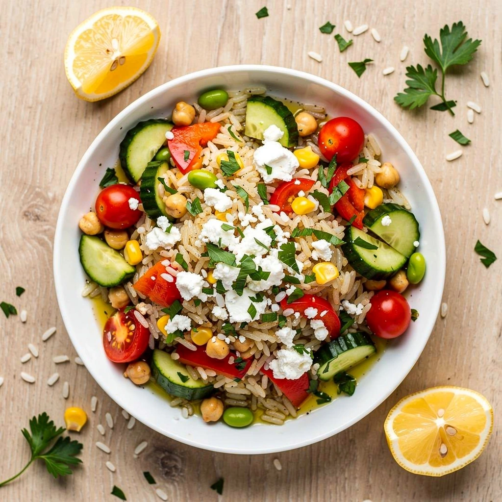 Eiweißreicher Reissalat