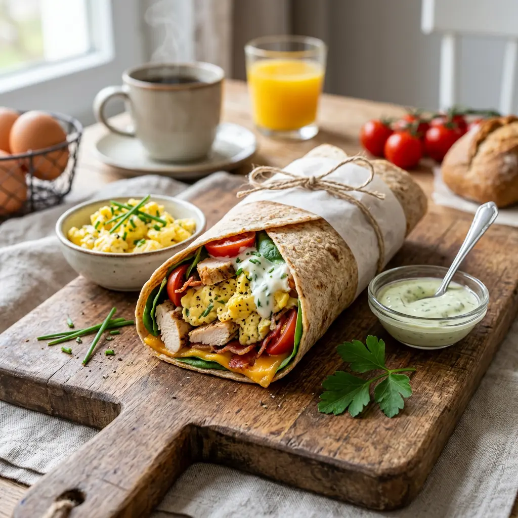 High Protein Frühstücks Wrap mit Ei