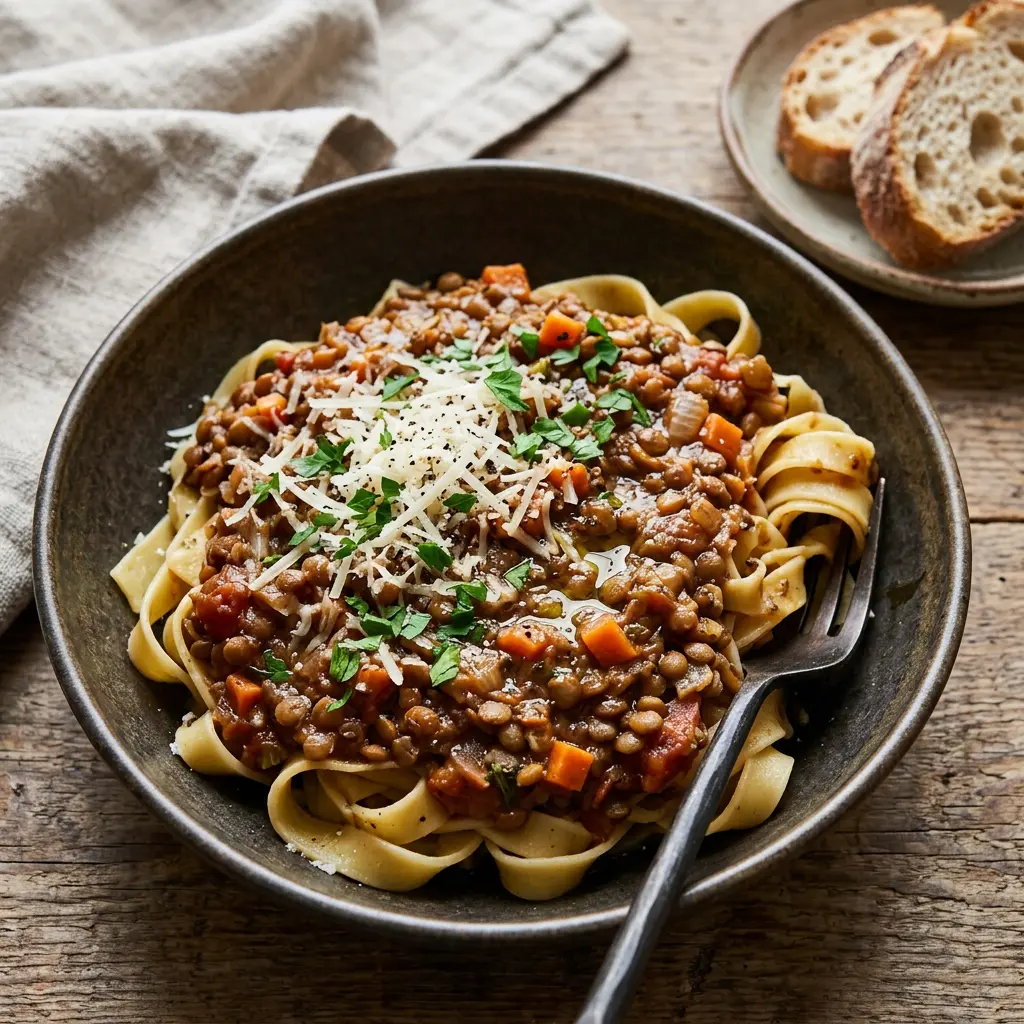 High Protein Linsen Bolognese