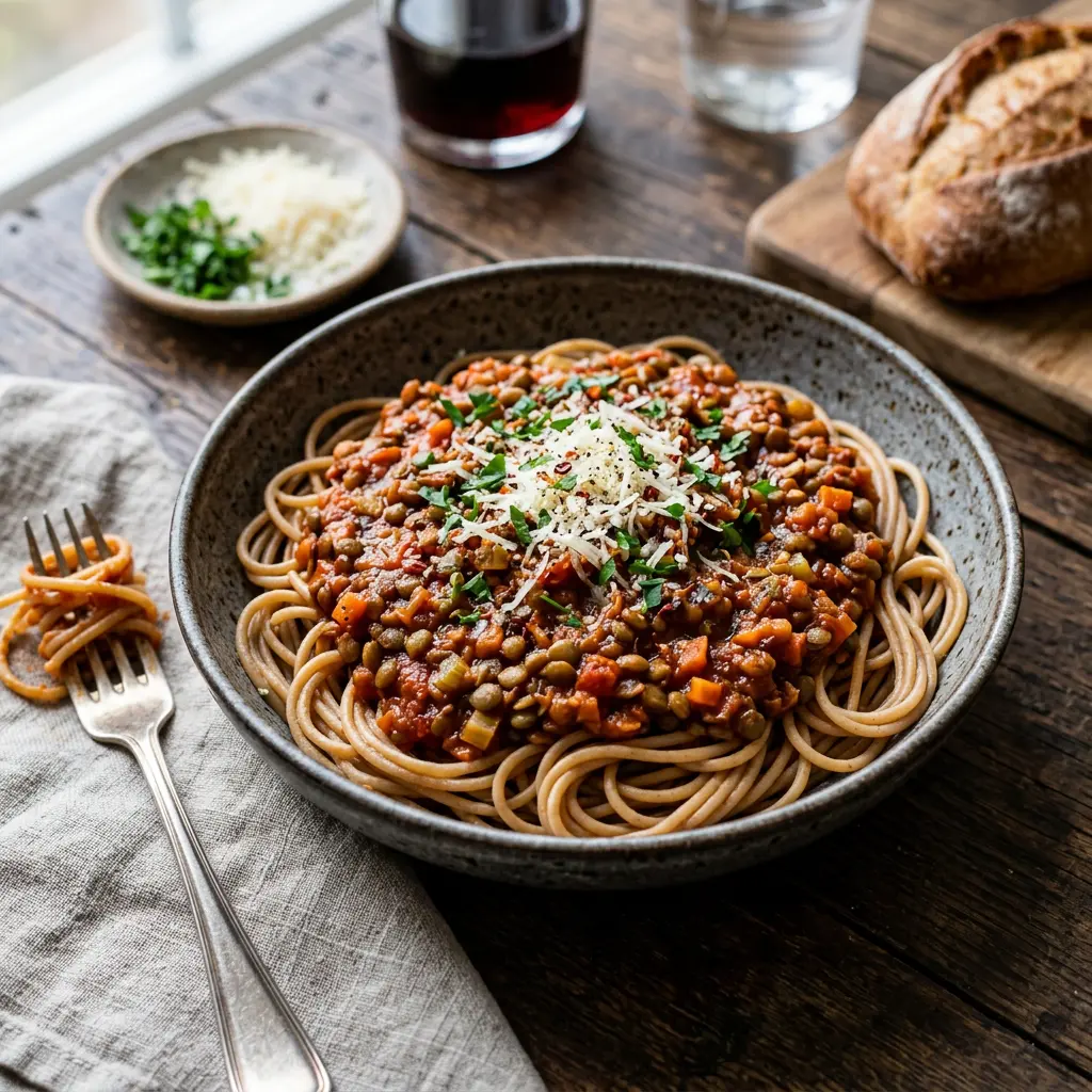 High Protein Linsen Bolognese