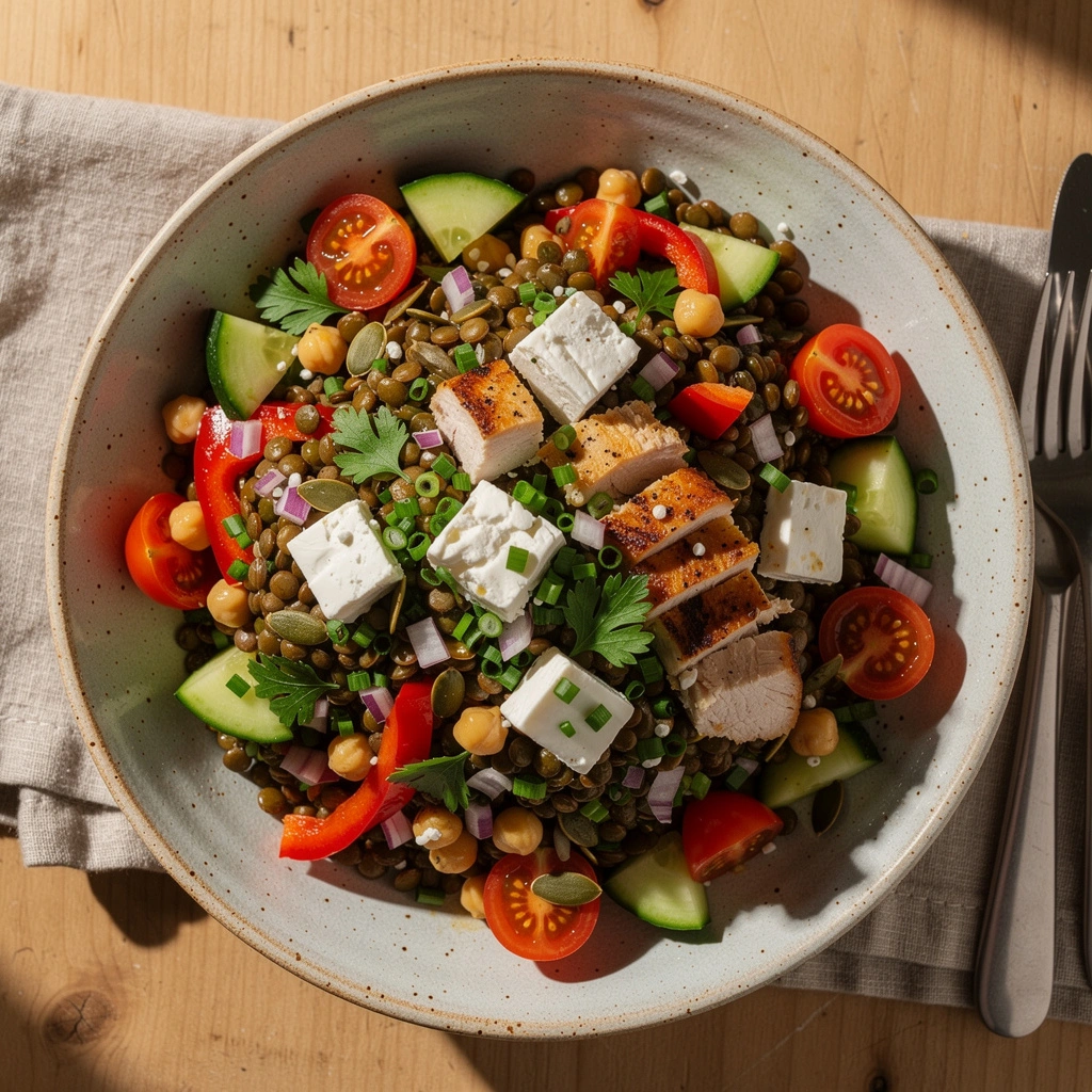 High Protein Linsensalat