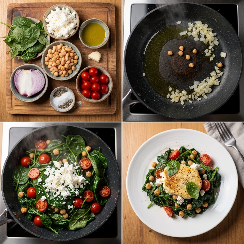 High Protein Spinat Feta Pfanne