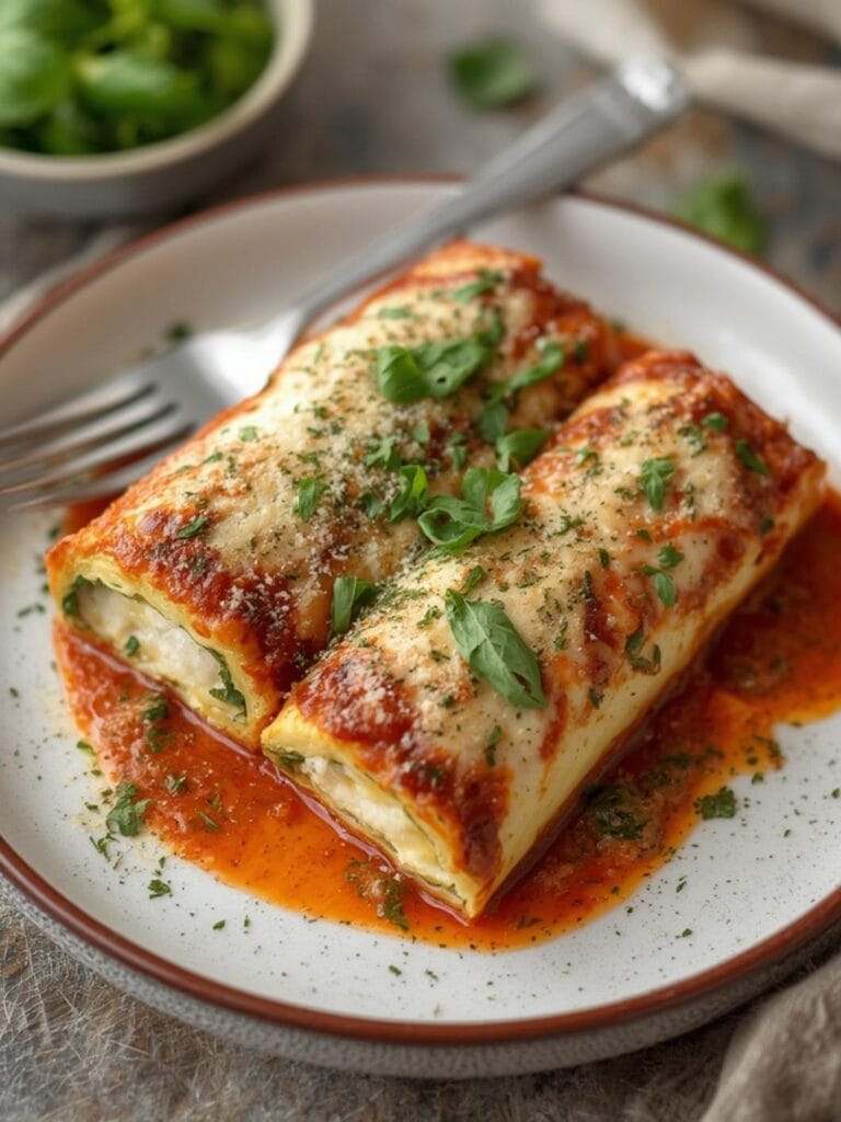 High Protein Spinat Ricotta Cannelloni