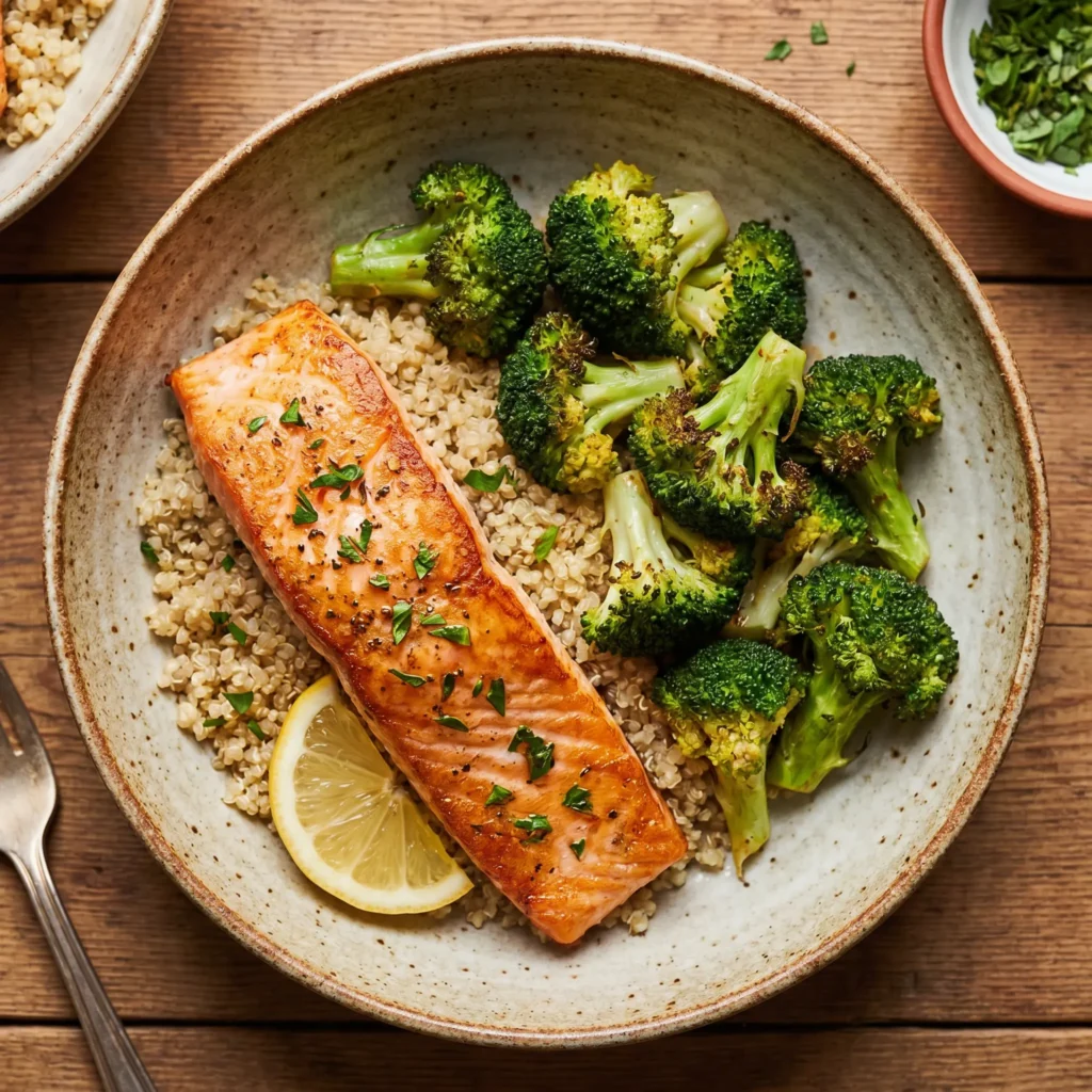 Lachs mit Quinoa und Brokkoli