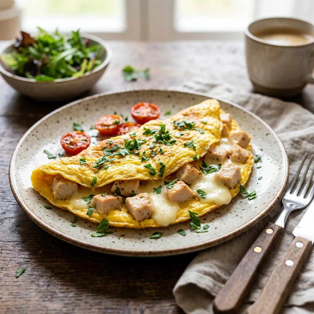 Omelett mit Hähnchen und Mozzarella