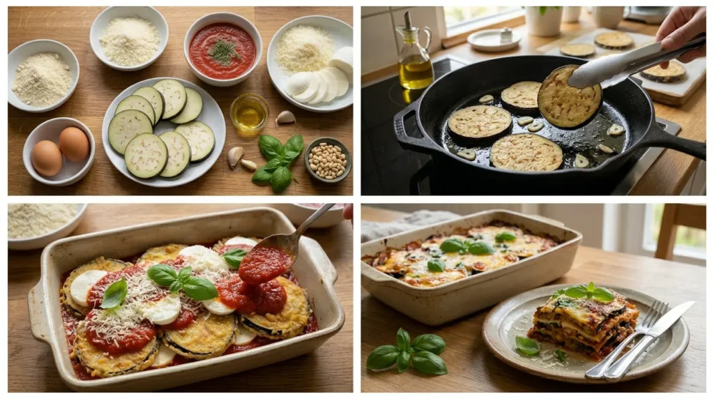 Proteinreiche Auberginen Parmigiana