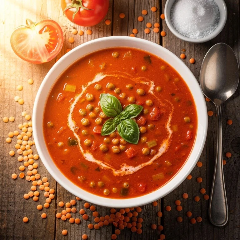 Proteinreiche Tomatensuppe mit Linsen