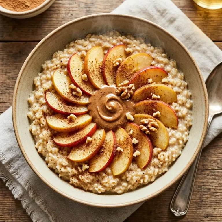 Proteinreicher Apfel Zimt Porridge