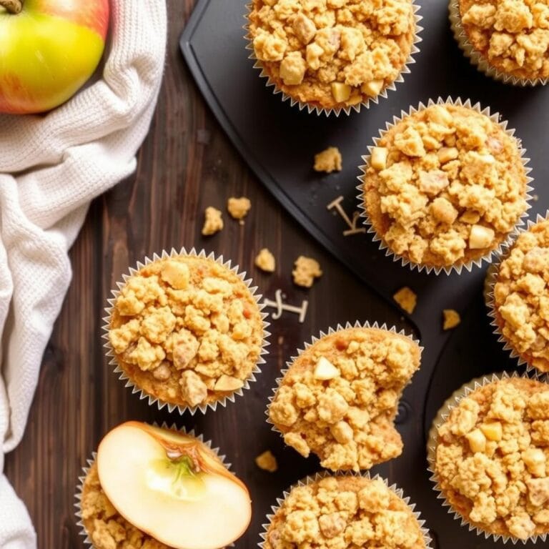 Proteinreiche Apfel Zimt Crumble Cups