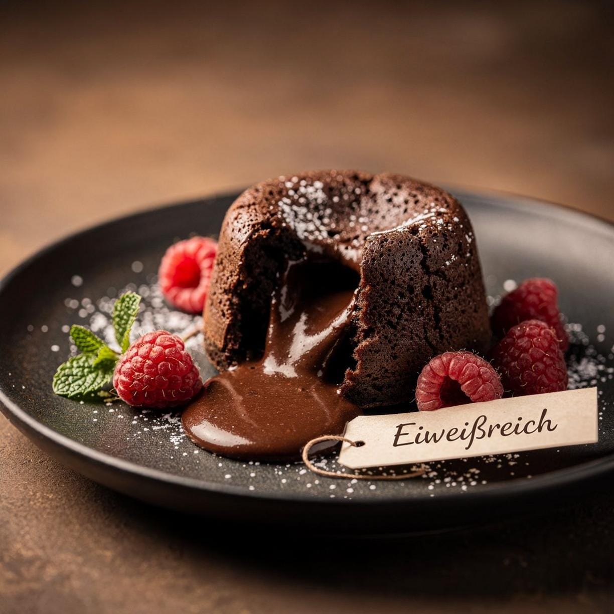 Eiweißreiche Schoko Lava Cake
