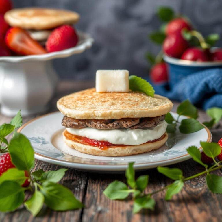 Eiweißreiche Pancake Sandwiches