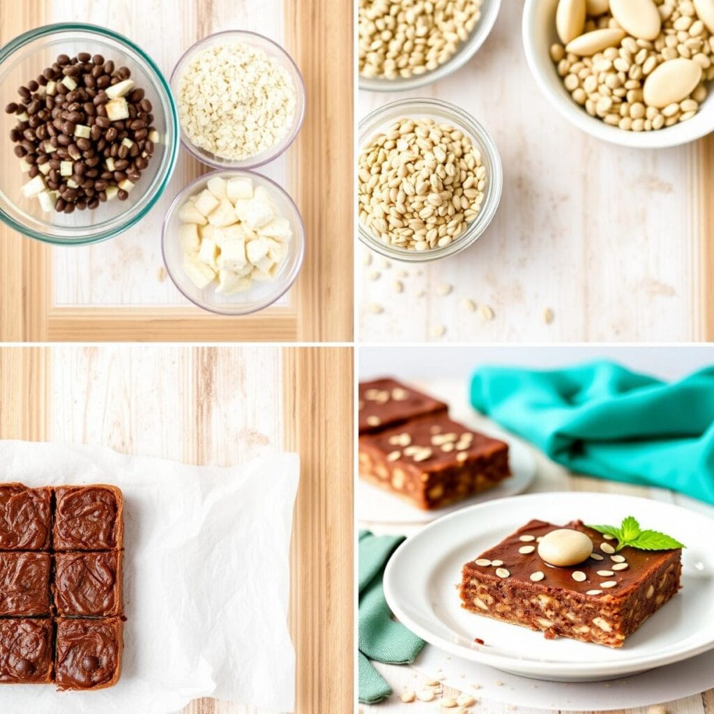 Proteinreiche Schoko Oat Bars steps
