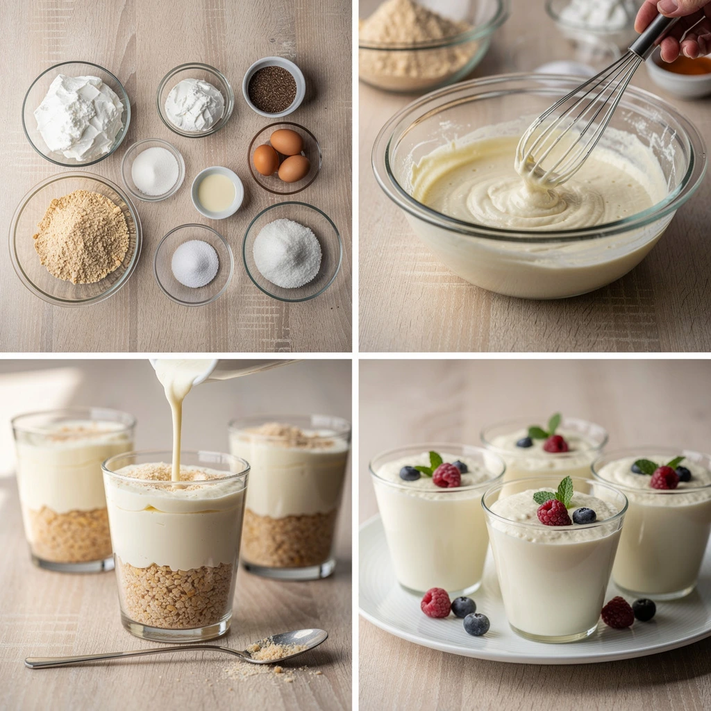 Käsekuchen im Becher mit hohem Proteingehalt