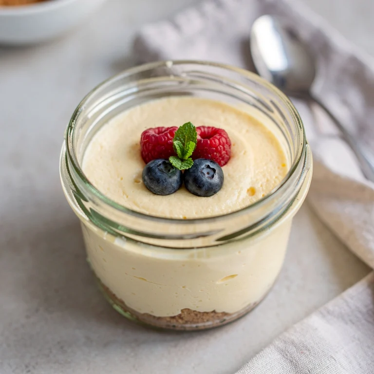 Käsekuchen im Becher mit hohem Proteingehalt