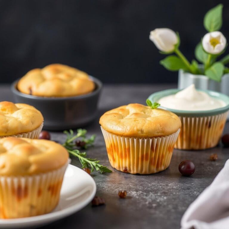 Eiweißreiche Quark Käsekuchen Muffins